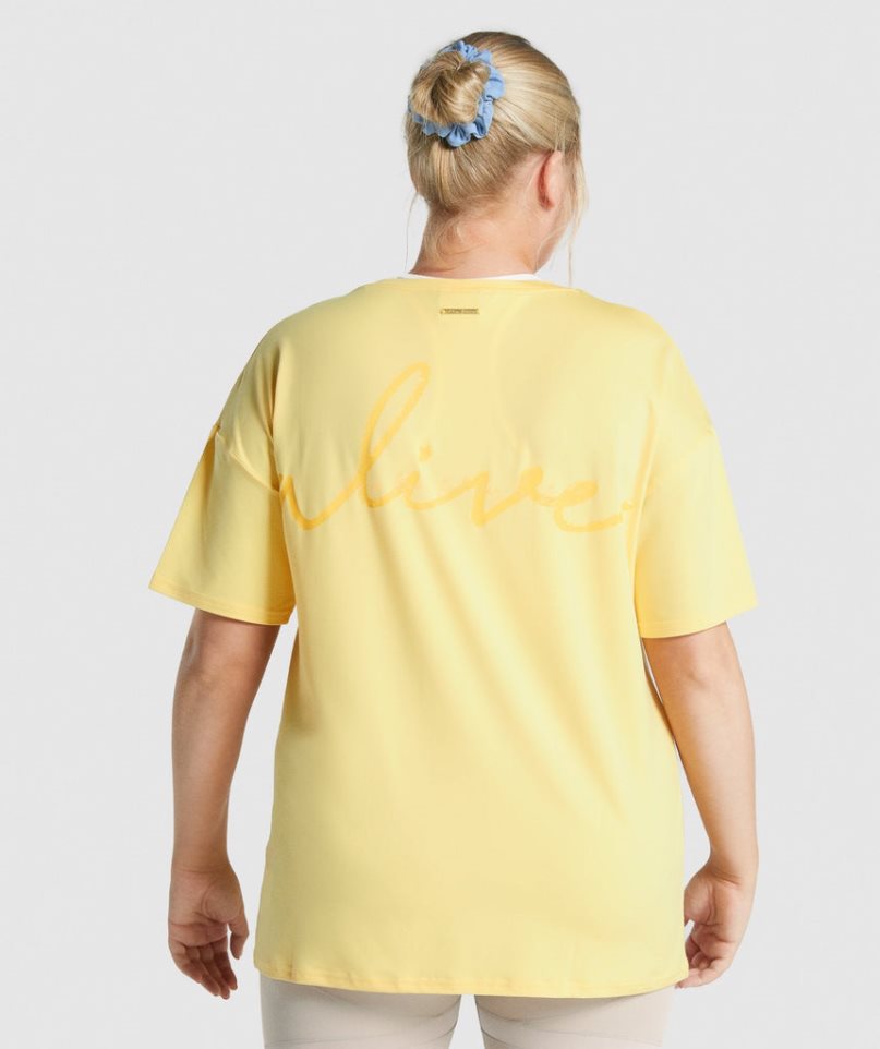 Women's Gymshark Whitney Oversized T-Shirts Yellow | CA N8537D